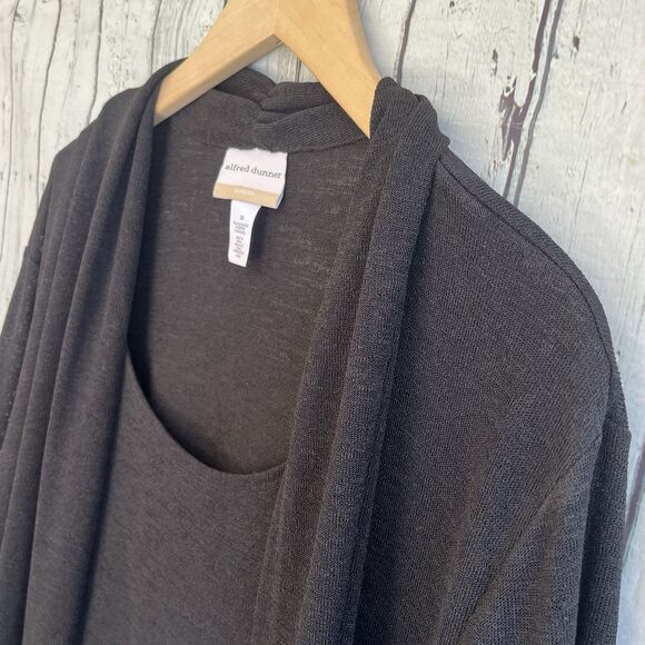 Alfred Dunner Womens Twofer Open Cardigan Size 2X Black 3/4 Sleeves Stretch - Picture 5 of 11
